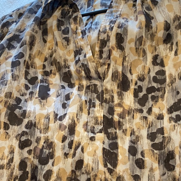 LOFT Women's Animal Print Blouse - Brown and Tan - Picture 3 of 4